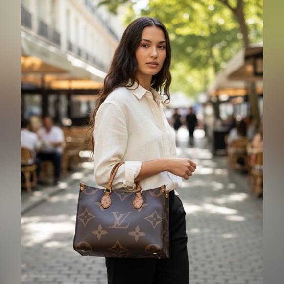 Chic Brown Designer Tote - Picture 1 of 16